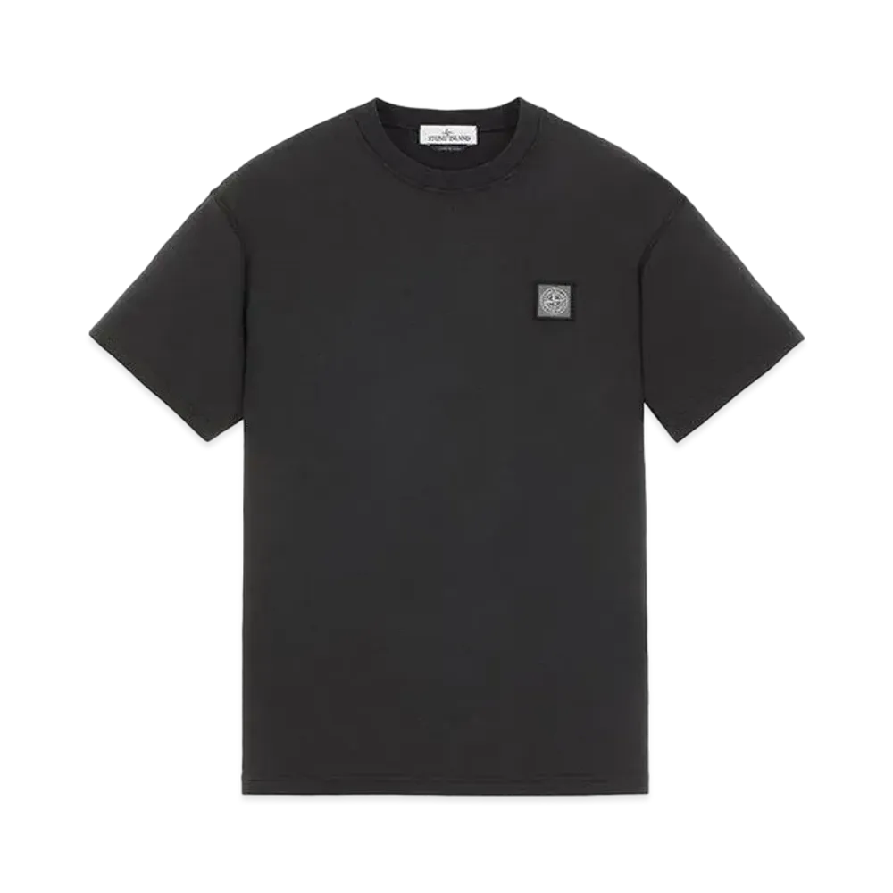 Stone Island 23742 20/1 COTTON JERSEY 'FISSATO' EFFECT_SLIM FIT "Black"