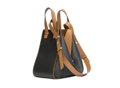 LOEWE Small Hammock Bag In Classic Calfskin "Black / Tan"