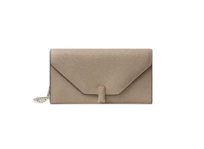 Valextra Iside Chain Wallet "Oyster Gray"