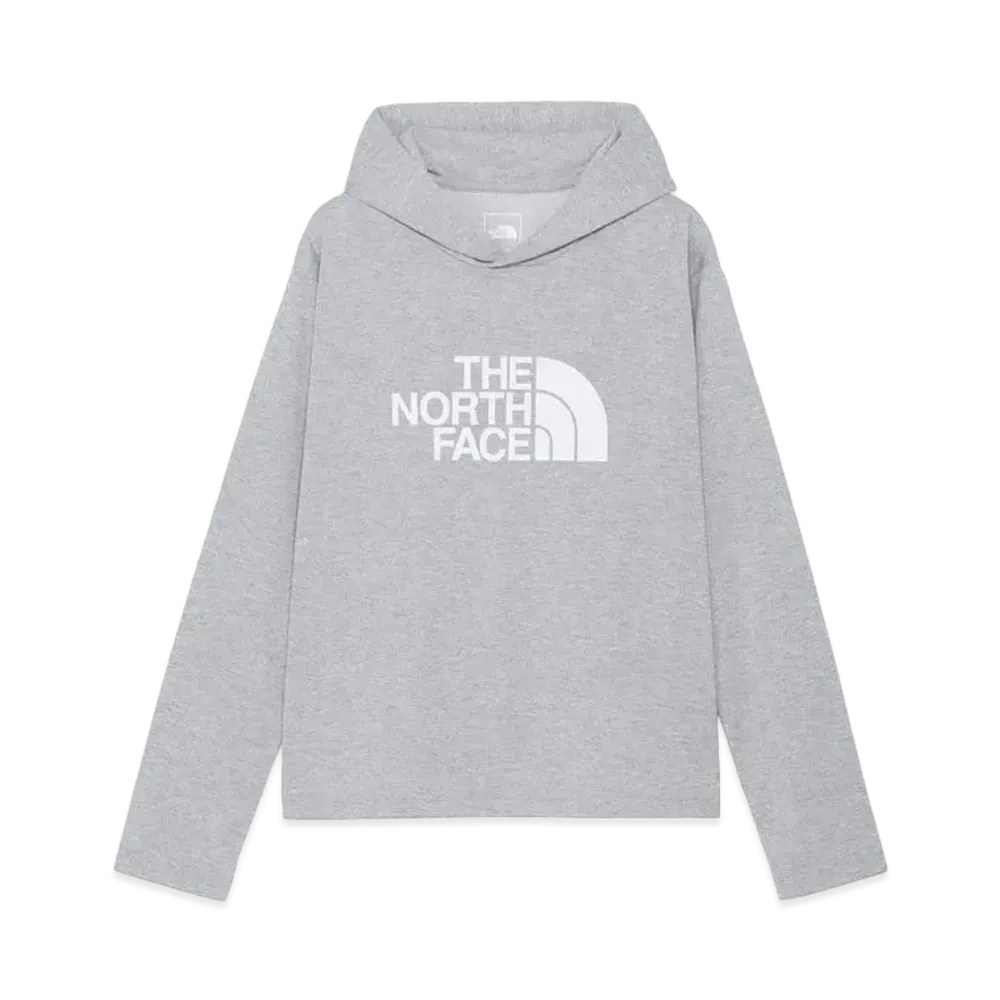 The North Face Long Sleeve Big Logo Short Hoodie "Mix Gray"