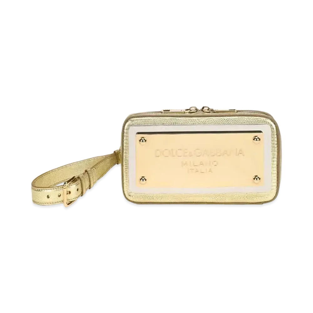 Dolce&Gabbana Plate Clutch Laminate Calfskin "Gold"