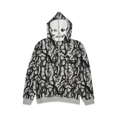 NEIGHBORHOOD x A BATHING APE Trial Camo Two Face Half Zip Hoodie "Gray" 242NOAPN-CSM07S / 1K73114908