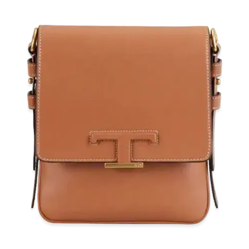TOD'S Leather Tods T Time Les Crossbody Mini "Brown"
