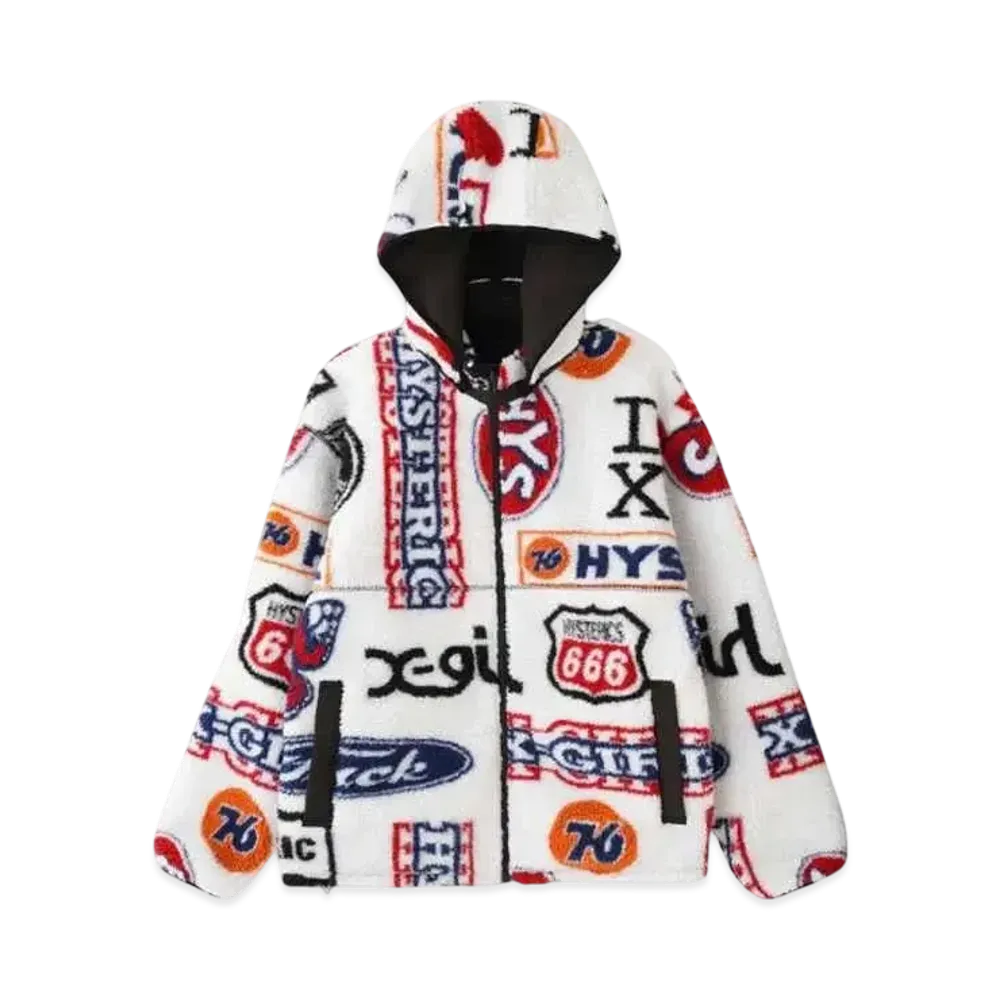 X-girl x HYSTERIC GLAMOUR Reversible Boa Jacket "White"