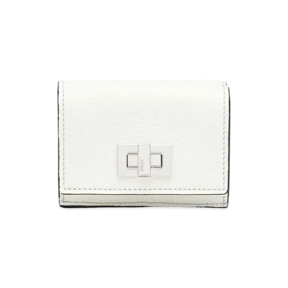 FENDI Micro Tri-Fold Wallet Leather "White"