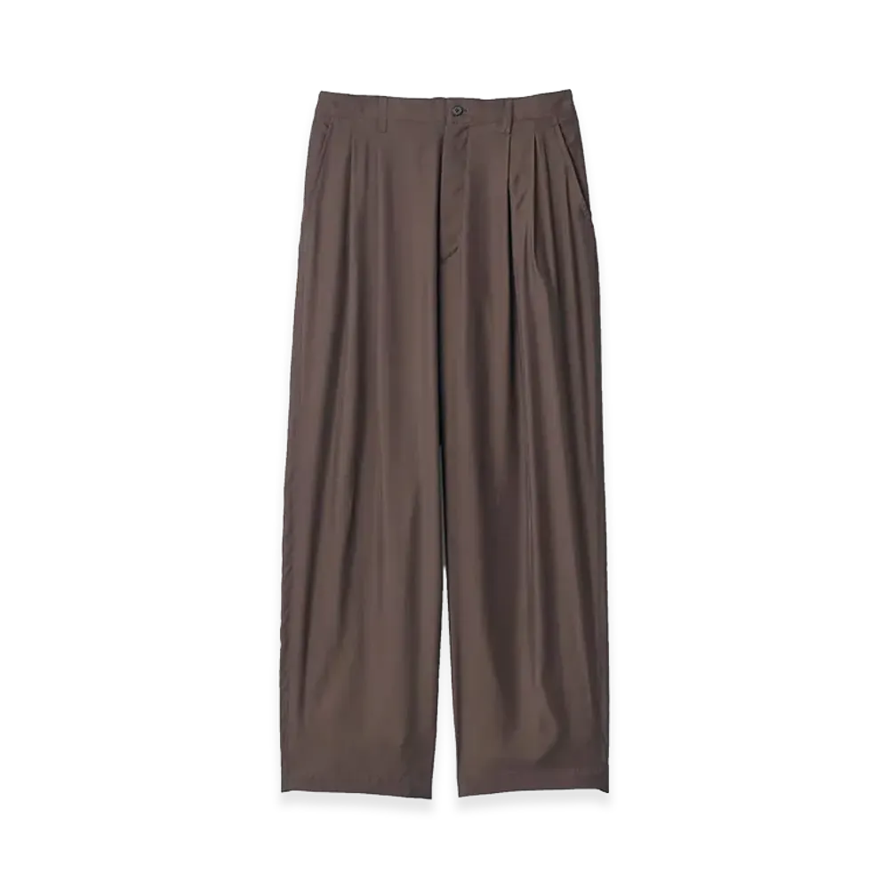 ssstein Cupro Twill Wide Easy Trousers "Dark Brown"