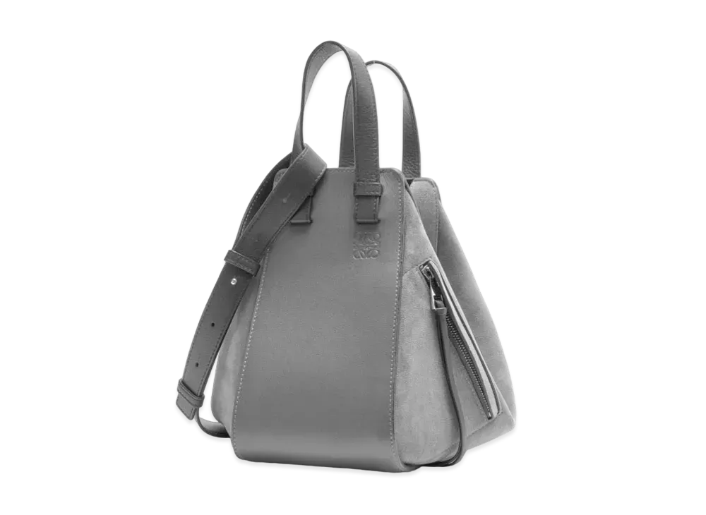 LOEWE Small Hammock Bag In Calfskin And Suede "Anthracite"