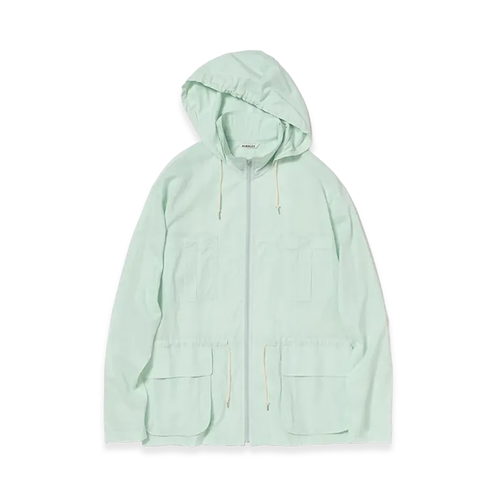 AURALEE Super Fine Cotton Lawn Hooded Blouson "Pale Blue"