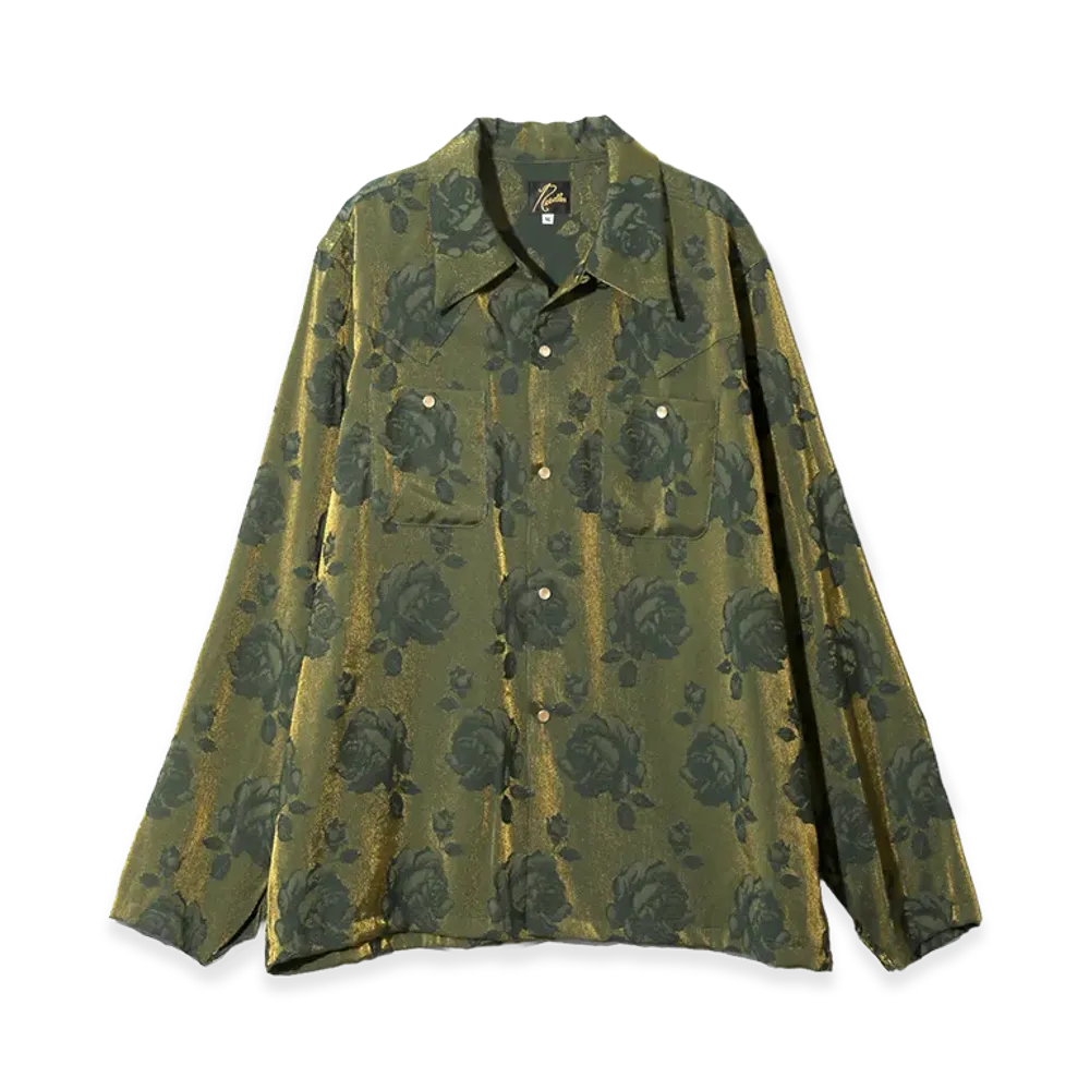NEEDLES Cowboy Oneup Shirt Rose Jacquard "Green"