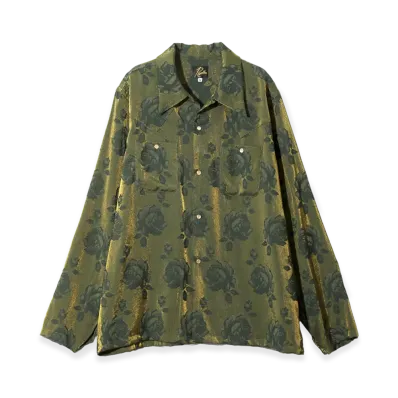 NEEDLES Cowboy Oneup Shirt Rose Jacquard "Green"