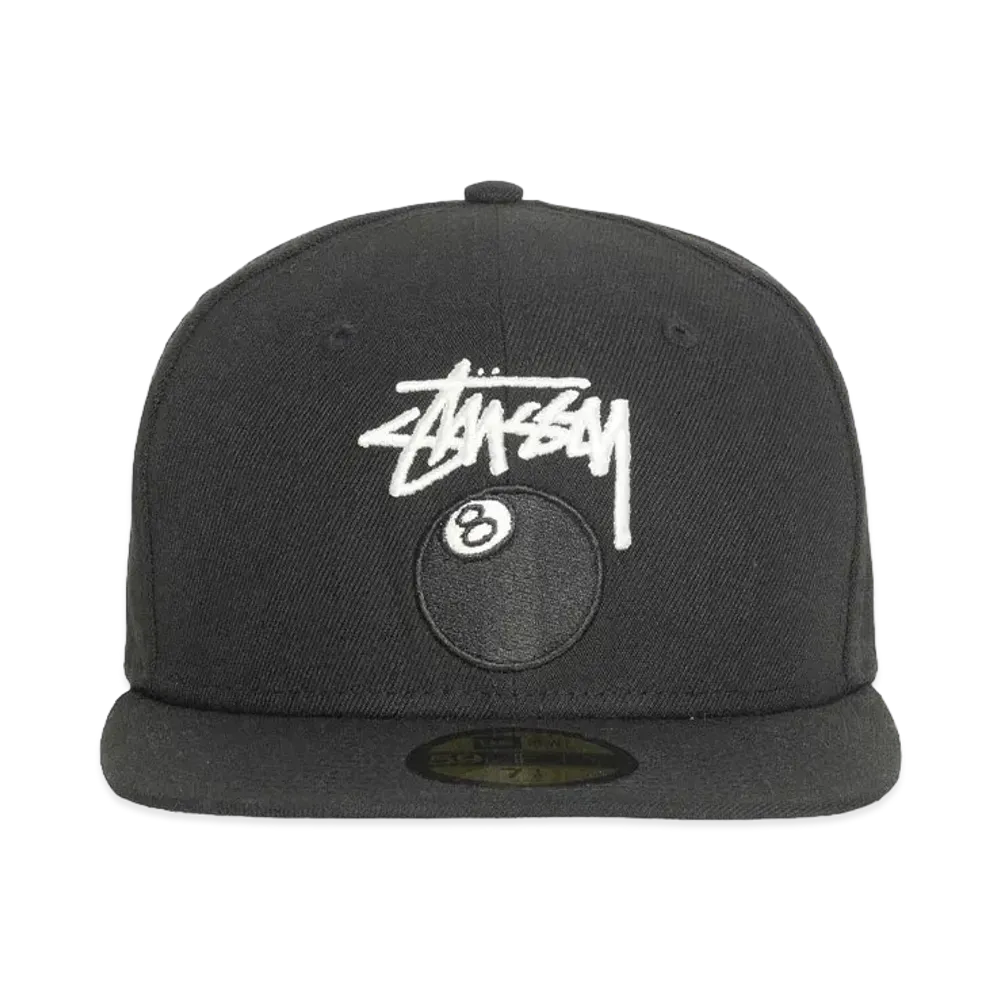 Stussy New Era 59Fifty 8 Ball Stock "Black"