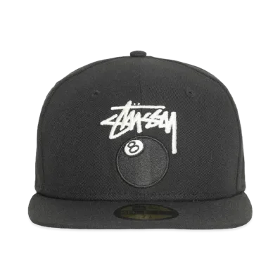 Stussy New Era 59Fifty 8 Ball Stock "Black"