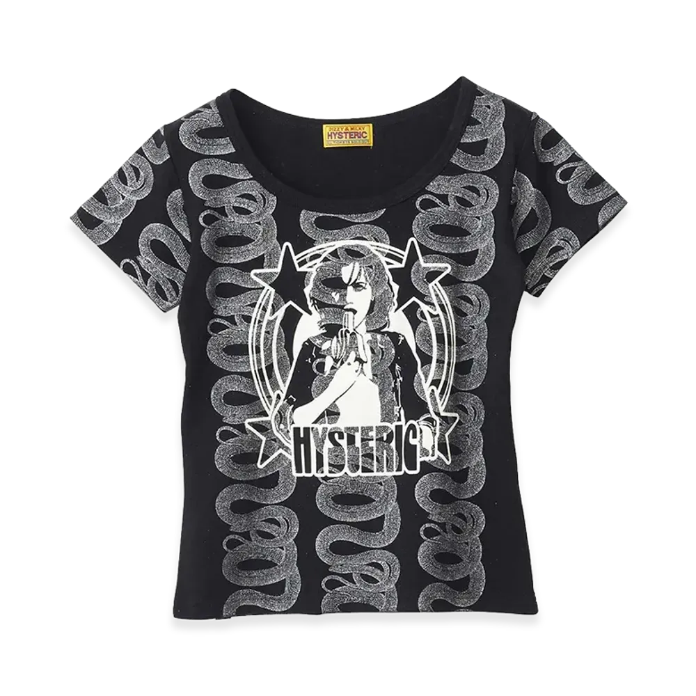 HYSTERIC GLAMOUR Women's Banana Girl Baby T-Shirt "Black"