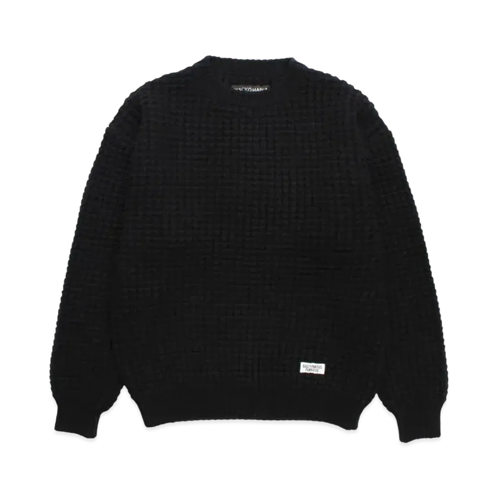 WACKO MARIA Waffle Knit Sweater "Black"
