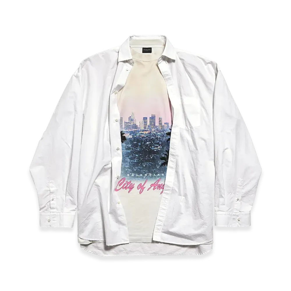 BALENCIAGA Men's Layered Shirt "White"
