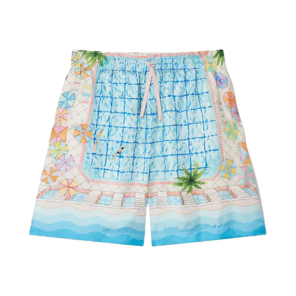 Casablanca Le Plongeon Silk Shorts "Multi"