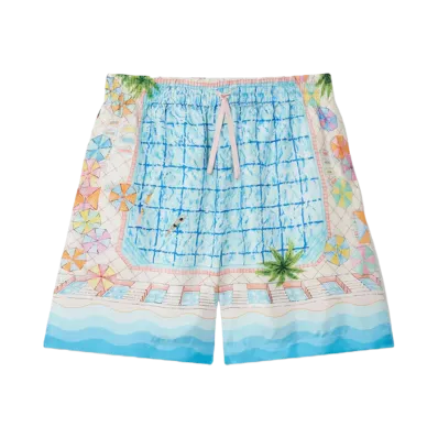 Casablanca Le Plongeon Silk Shorts "Multi"