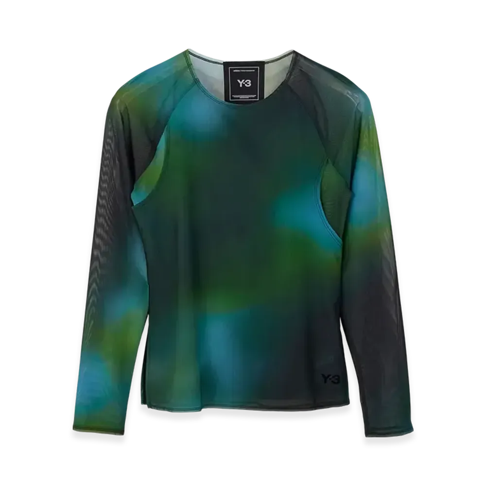 Y-3 Allover Print Mesh Fitted Tee "Multi"