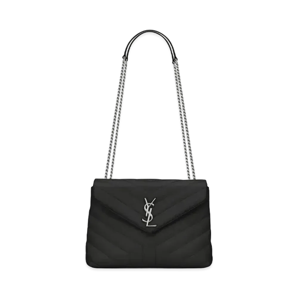 SAINT LAURENT Loulou Small Bag In Matelasse Y Leather "Black"