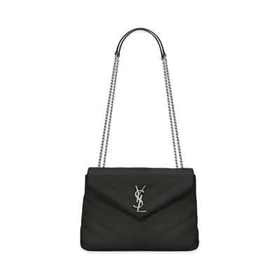 SAINT LAURENT Loulou Small Bag In Matelasse Y Leather "Black"