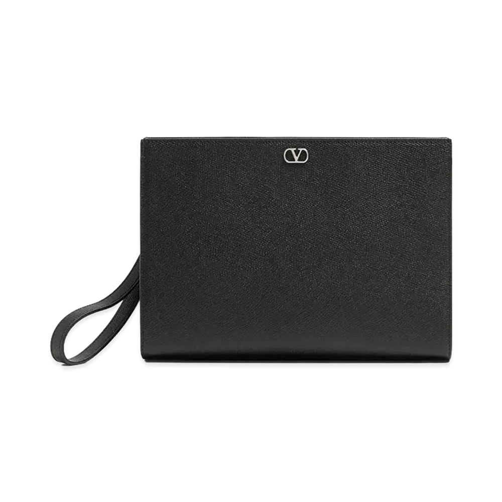 Valentino V Logo Signature Pouch "Black"