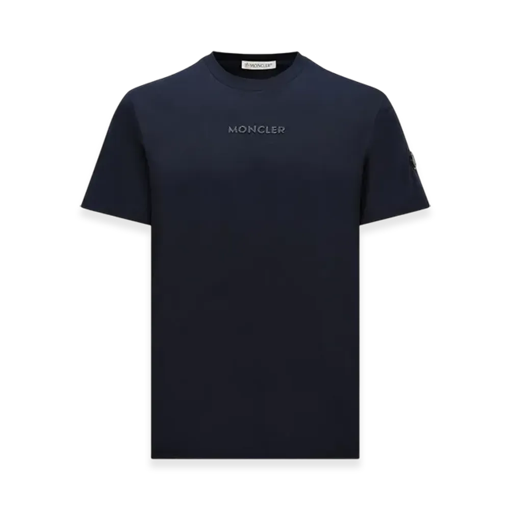 MONCLER Patch Logo Cotton T-shirt "Navy Blue"