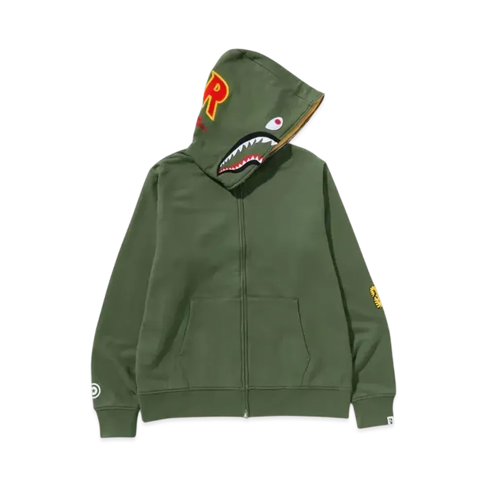 A BATHING APE 2ND Shark Full Zip Hoodie "Green"