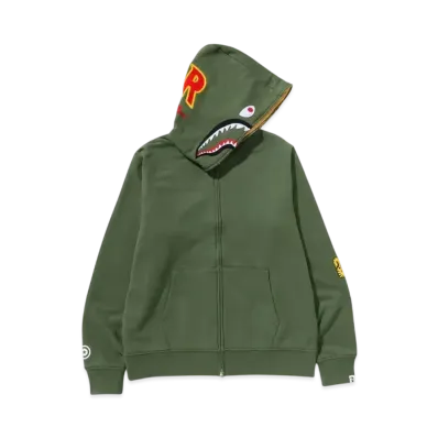 A BATHING APE 2ND Shark Full Zip Hoodie "Green"