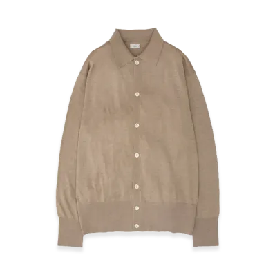 YOKE Silk Cashmere Knit Shirt "Top Beige"