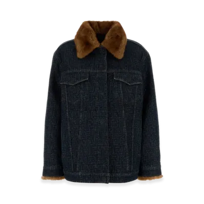 FENDI Women's Denim Padded Jacket "Blue"