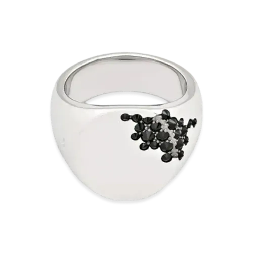 TOMWOOD Oval Black Molecule "SIlver"
