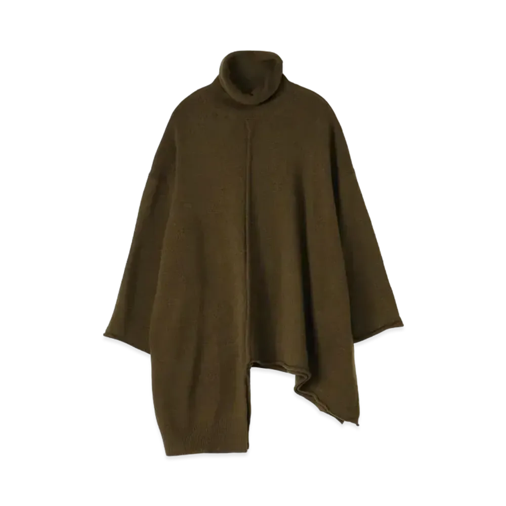 Yohji Yamamoto Y's ASYMMETRICAL HIGHT NECK PULLOVER "Khaki"