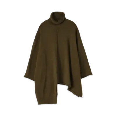 Yohji Yamamoto Y's ASYMMETRICAL HIGHT NECK PULLOVER "Khaki"