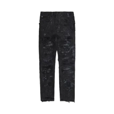 INNOCENCE NYC DESTROY LEATHER DENIM PANTS 30inch "Lt Denim"