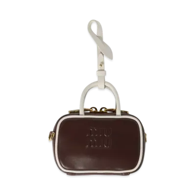 MIUMIU Beau Leather Micro-Bag "Brown/White"