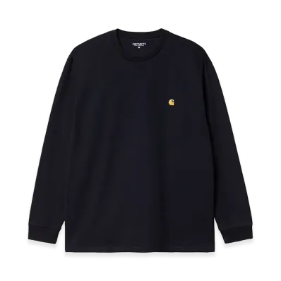 Carhartt WIP L/S Chase T-Shirt "Dark Navy/Gold"