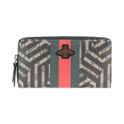 GUCCI GG Caleido Bee Zip Around Wallet
