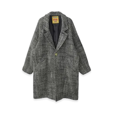 HYSTERIC GLAMOUR Herringbone Wool Coat "Black"