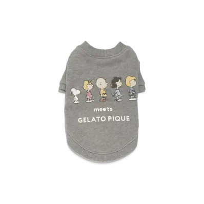 GELATO PIQUE x PEANUTS Cat & Dog Fleece Pullover "Gray"