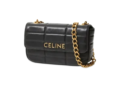 CELINE Mini Shoulder Bag / Quilted "Black/Gold"