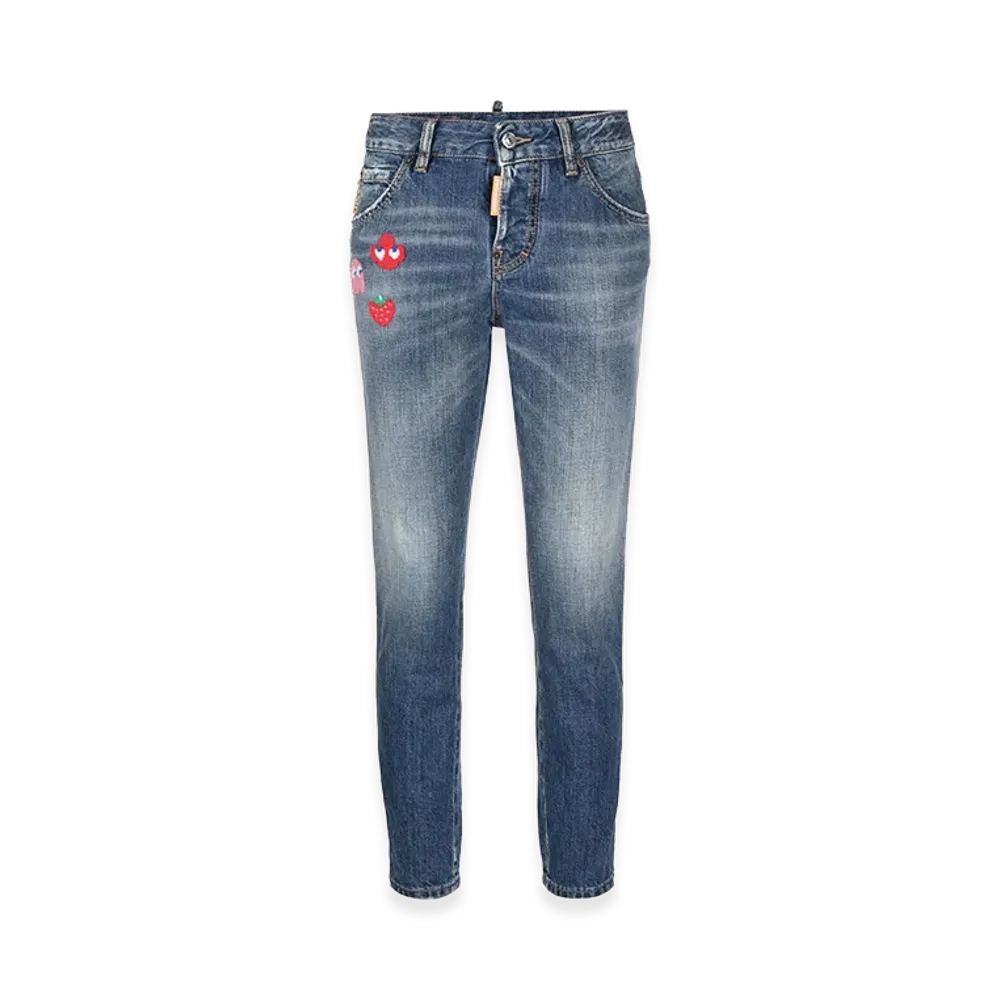 DSQUARED2 x Pac-Man Embroidered Jeans "Indigo"