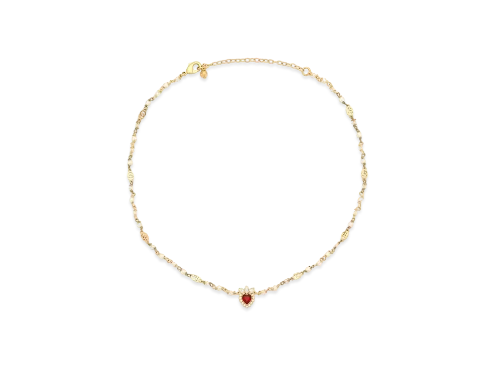 GUCCI Crystal Heart Necklace