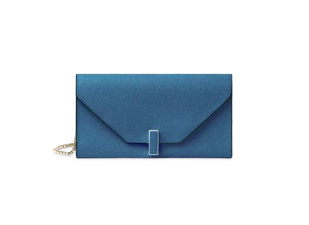 Valextra Iside Chain Wallet "Cobalt Blue"