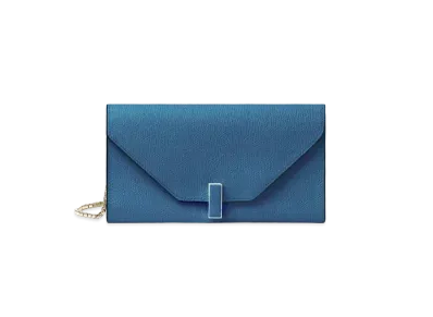 Valextra Iside Chain Wallet "Cobalt Blue"
