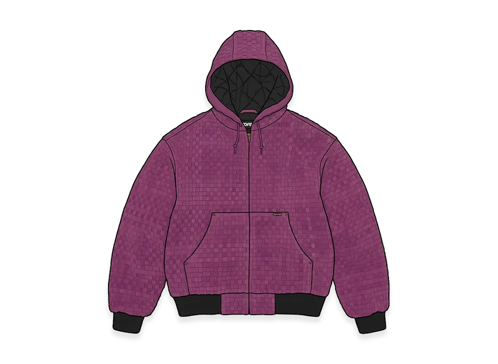 Supreme Woven Suede Hooded Work Jacket "Purple"
