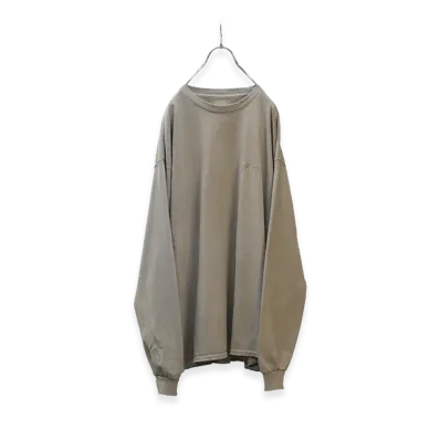 ANCELLM Embroidery Dyed LS T-Shirt "Gray"