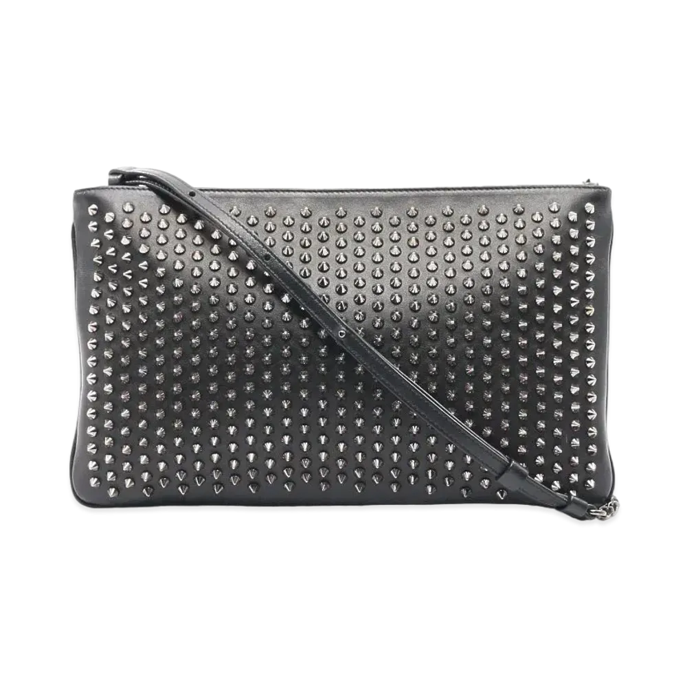 Christian Louboutin Piloutin Studs Leather 2Way Clutch "Black"