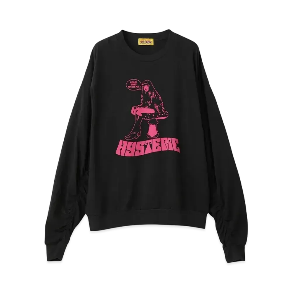 HYSTERIC GLAMOUR Come Trip Whth Me Oversized T-Shirt "Black"