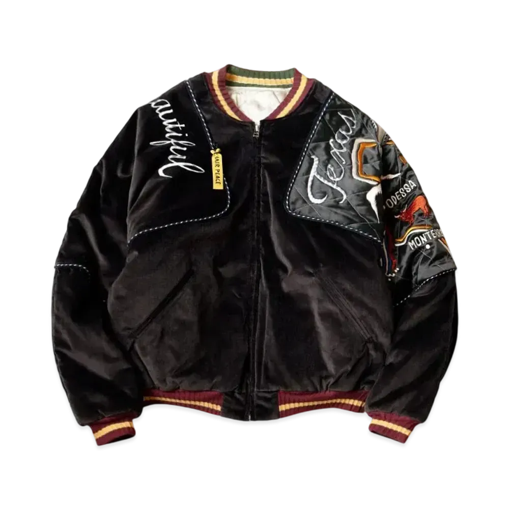 KAPITAL Velveteen Sham Bomber Jacket "Black"