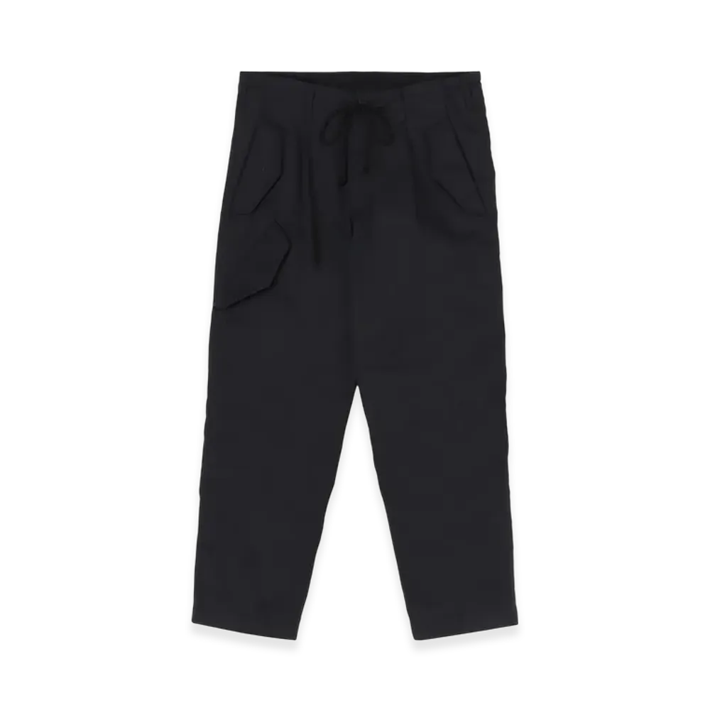 WILDSIDE YOHJI YAMAMOTO T/C Twill Drawstring 1Tuck Pants "Black"